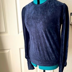 Navy Blue Velvet Corduroy Sweater